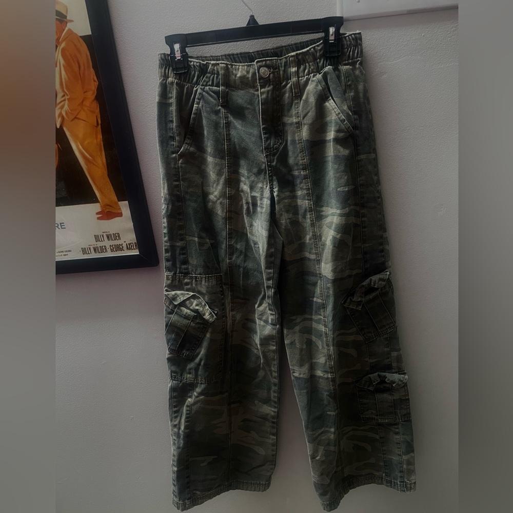 camo wide leg cargos